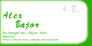 alex bajor business card